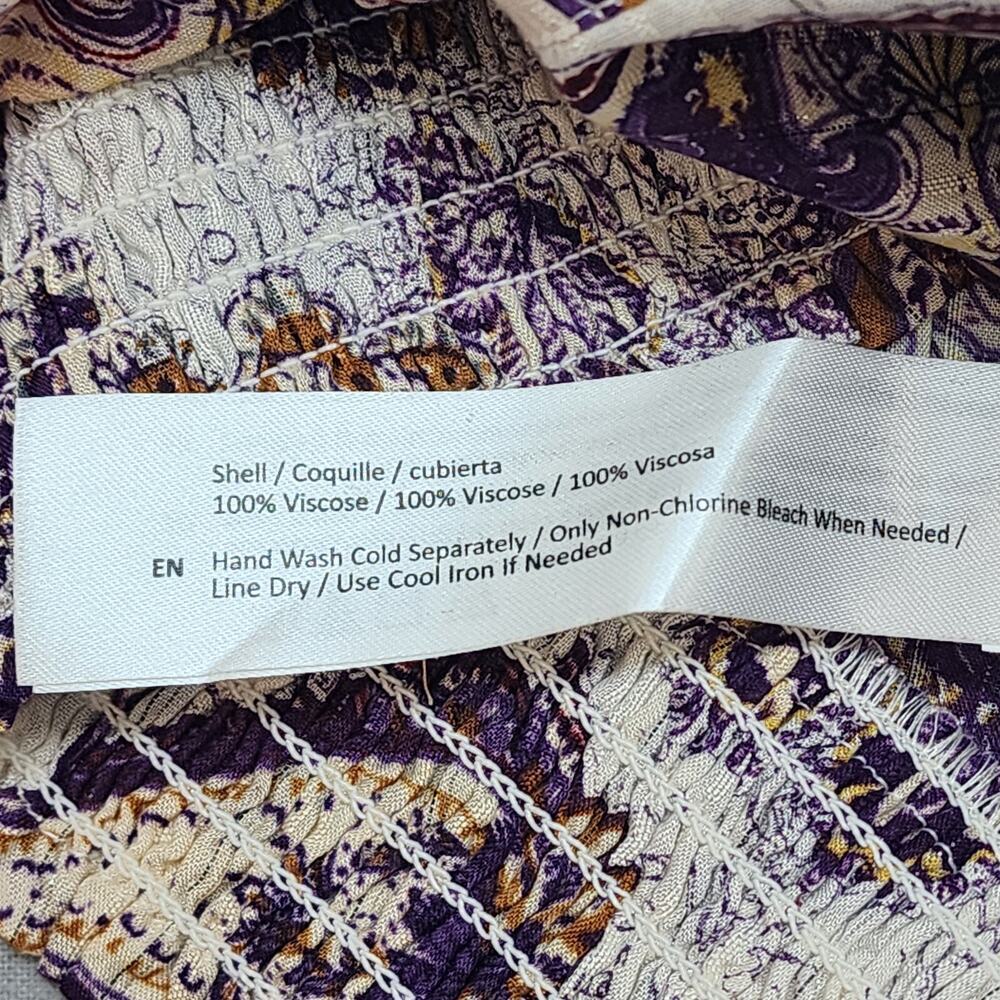 Band of the Free Mirabelle Cream Purple Paisley Lace Crop Top Sz XS NWT - Picture 7 of 7